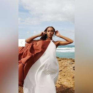 Anthropologie, Let Me Be Colorblock Halter Dress